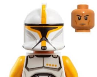 Lego Star Wars MINIFIGURE Clone Trooper Commander phase 1 Bright Light Orange Arms Nougat Head Etsy