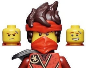 Lego Minifigur Ninjago Kai - Die Insel, Maske und Haar mit Bandana Rüstung Schulterpolster