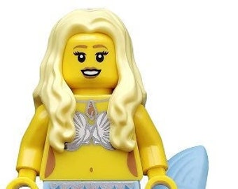 Lego MINIFIGURE Mermaid, Baby Blue Bright Light Blue Tail, Mermaid