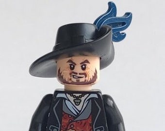 Lego MINIFIGURE Hector Barbossa W Musketeer Plume Feather Hat Pirates of the Caribbean Etsy