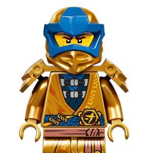 Lego MINIFIGURE Ninjago Jay - 10. rocznica Złoty Ninja /w perłowo-złotej zbroi, naramienników z pochwą i 2 mieczami