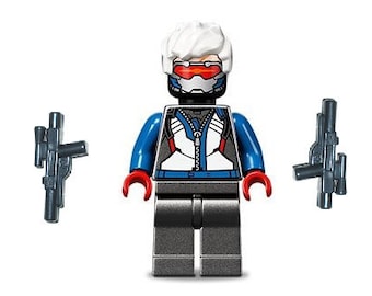 Lego MINIFIGURE Winter Vigilante Hero Soldier 76 w/ Blasters