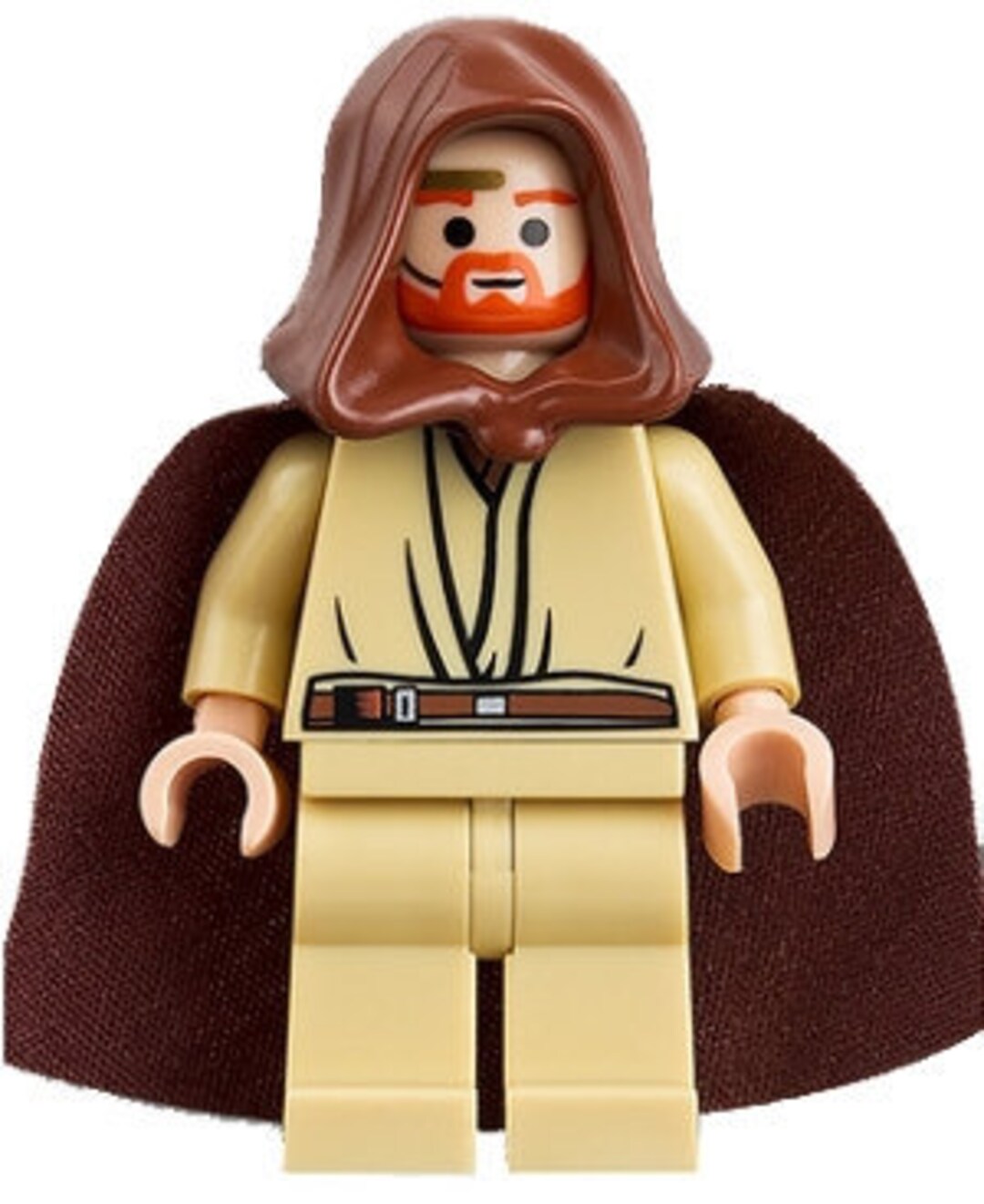Lego Star Wars MINIFIGURE Obi wan Kenobi Young Light Nougat Reddish Brown Hood and Cape Gold Headset Etsy