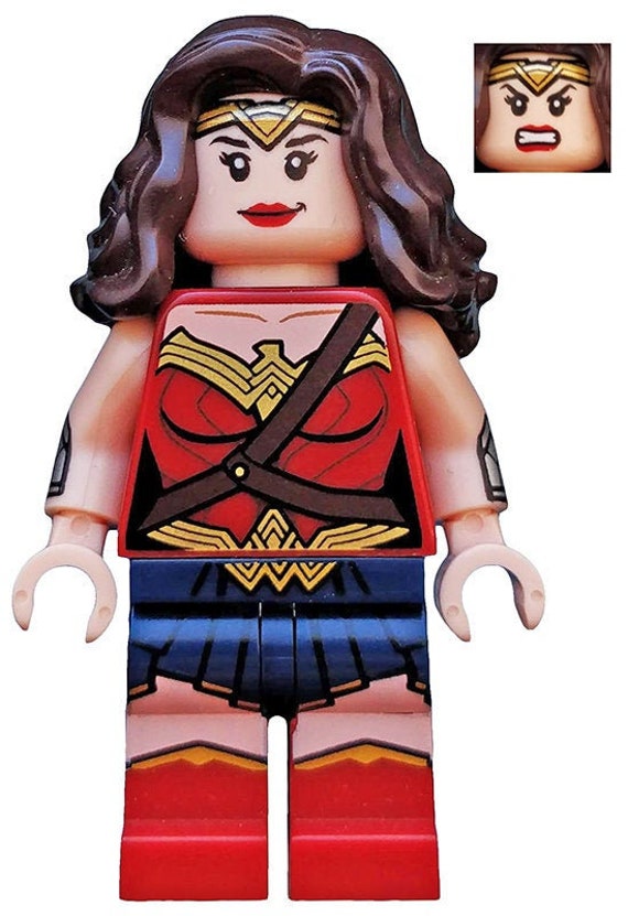 Lego MINIFIGURA Mujer Maravilla Torso rojo oscuro falda azul oscuro