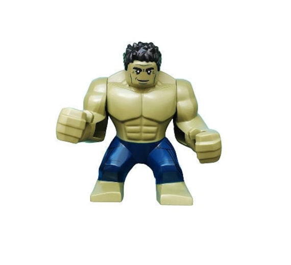 Lego MINIFIGURE Big Figure Hulk With Black Hair and Dark Blue