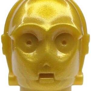 Lego Pearl Gold Minifigur, Kopf, Modifizierter SW 3PO / TC Serie Protokol-Droid, einfarbig (C-3PO / K-3PO / R-3PO)