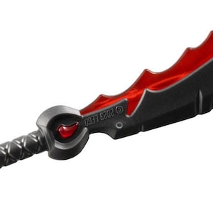 LEGO Minifigure, Weapon Sword with Molded Trans-Red Pommel, Jewel in Hilt, and Trailing Edge Pattern (Rageblade)