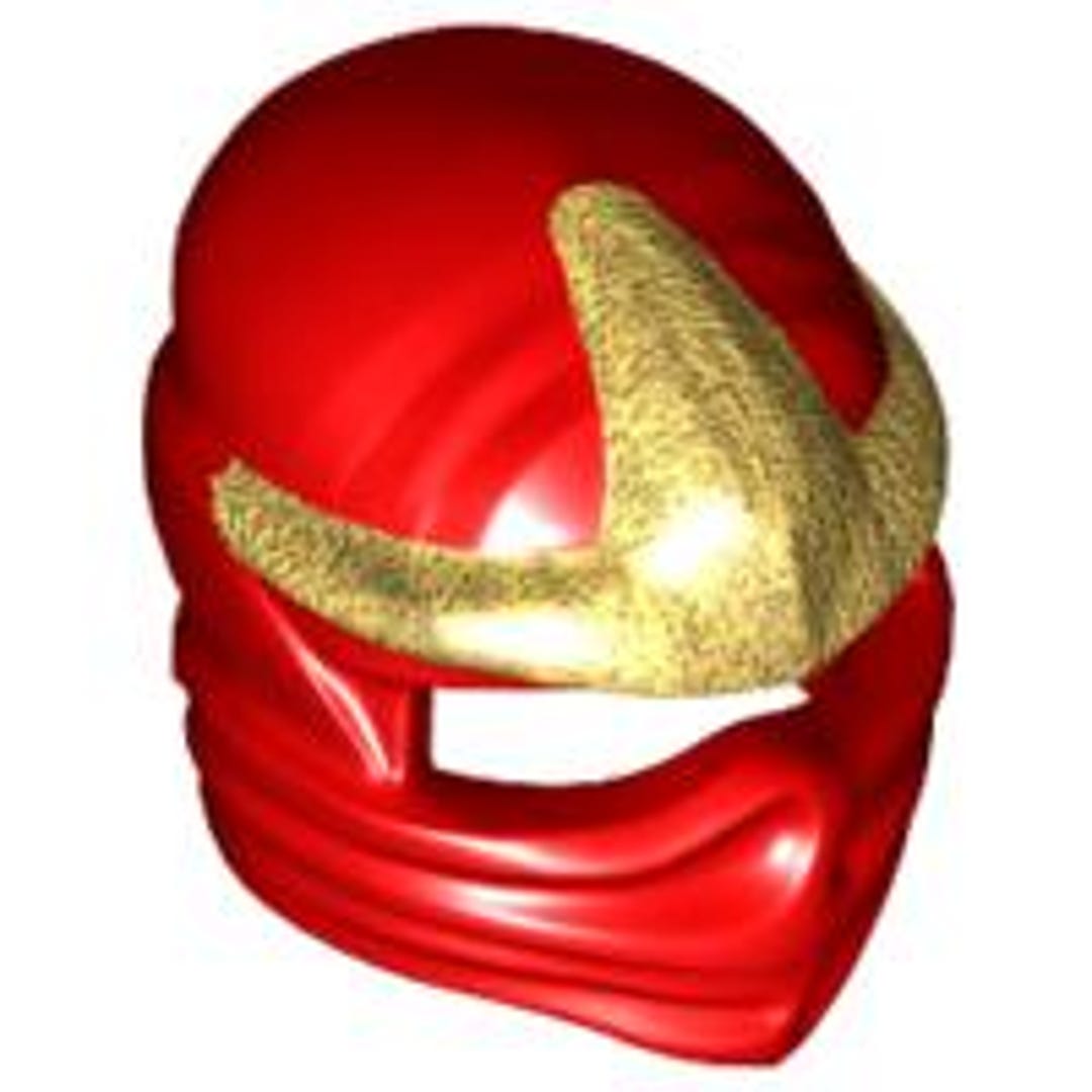 Lego Red Minifigure, Headgear Ninjago Wrap Type 1 With Gold 3
