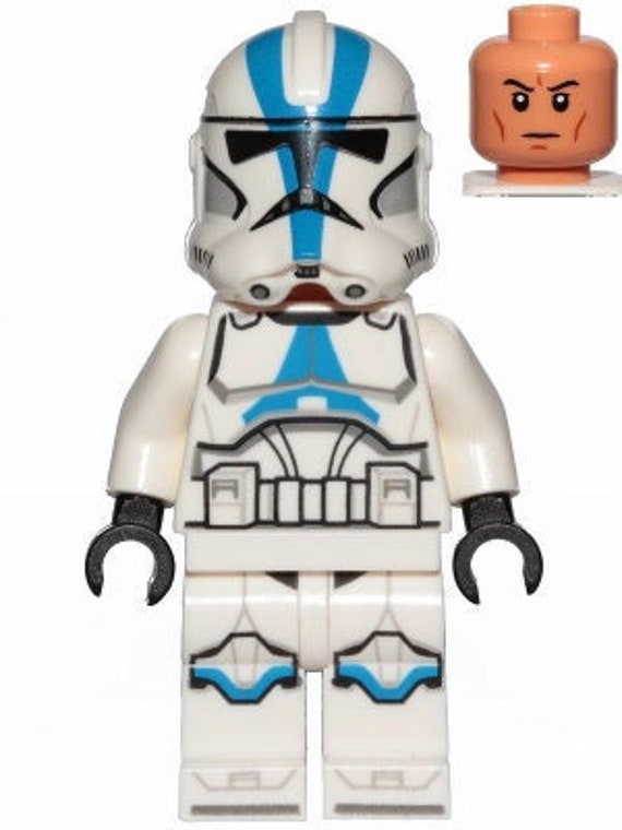 Lego Star Wars MINIFIGURE Clone Trooper, 501st Legion phase 2 White Arms,  Nougat Head 