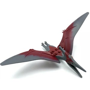 Lego Jurrasic Park Pterodactyl Flying Dinosaur Minifigure Red Dark Gray