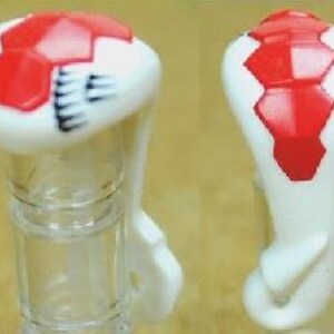 Lego Minifigure, Headgear Hood and Tail with Red and Black Scales Pattern