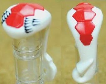 Lego Minifigure, Headgear Hood and Tail with Red and Black Scales Pattern