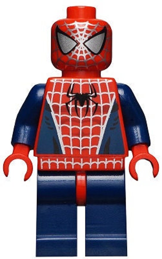 Lego MINIFIGURE Spider-man 3 Dark Blue Arms and Legs, Silver Webbing -   Norway