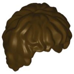 Lego Dark Brown Minifigure, Hair Tousled