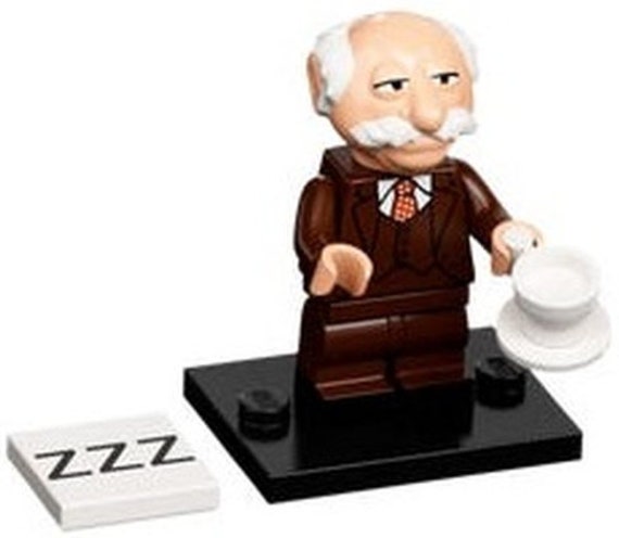 Lego MINIFIGURE Waldorf, The Muppets (Complete Set with Stand and Accessories)