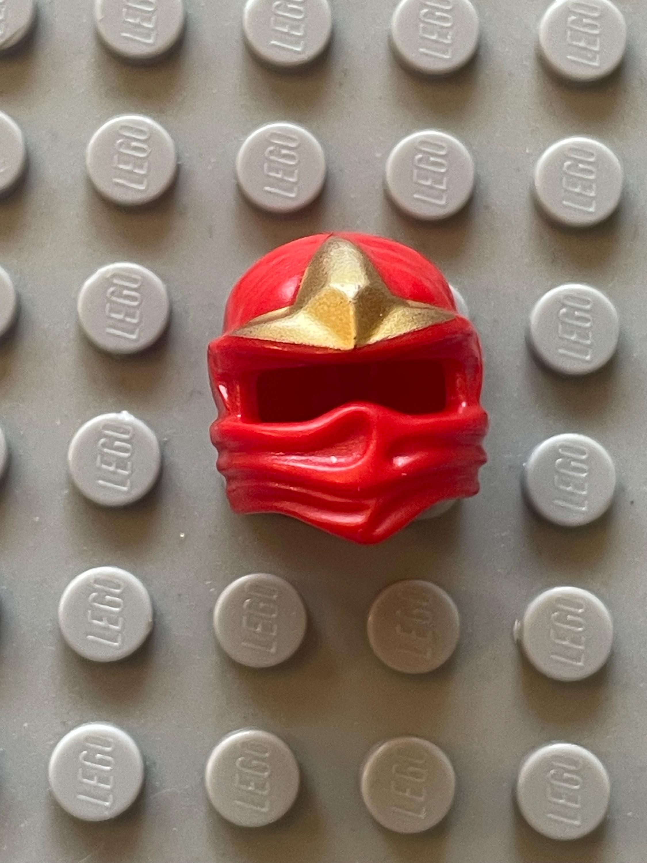 Lego Red Minifigure, Headgear Ninjago Wrap Type 1 With Gold 3