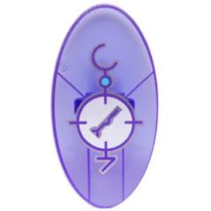 Lego Vintage Wizard Minifigure, Shield Elliptical with Dimensions Keystone Symbol with Large White Circle, Lines and Characters Pattern
