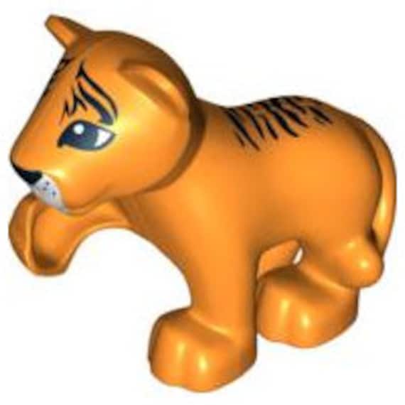 Lego MINIFIGURE Animal Largest Duplo Tiger Baby Cub Raised Paw Etsy UK