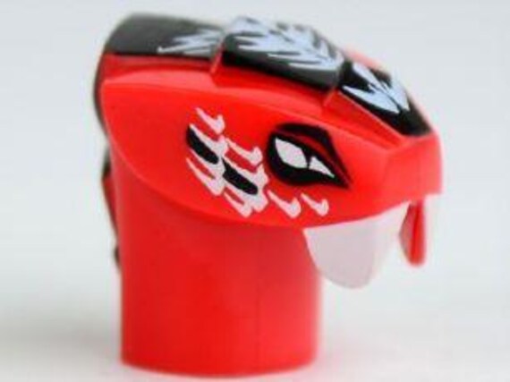 Lego Minifigure Head Modified Snake With White and Black Scales Pattern Etsy
