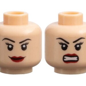 Lego Maria Hill Minifigure, Head Dual Sided Female Black Eyebrows ...