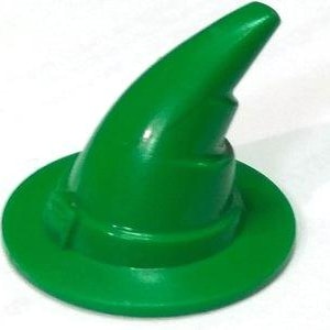Minifigura Lego de la profesora Minerva McGonagall Green, sombrero con tocado, mago/bruja