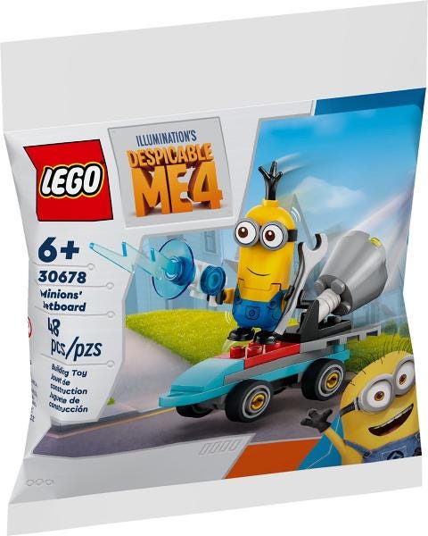 Lego MINIFIGURE Minion Kevin - Tall, Blue Overalls, Eyes Looking