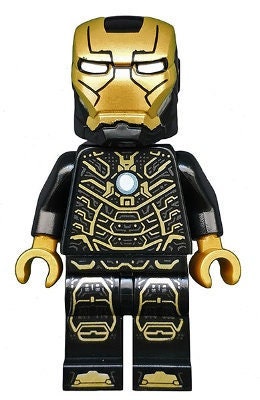Lego MINIFIGURE Iron Man Mark 41 Armor (Trans-Clear Head)