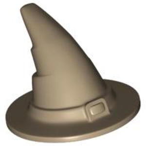 Lego Dark Tan Vintage Minifigure, Headgear Hat, Wizard / Witch, Slightly Textured