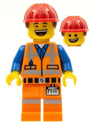 Lego MINIFIGURE Hard Hat Emmet the LEGO Movie minifigure Only Without Stand and Accessories Etsy Canada