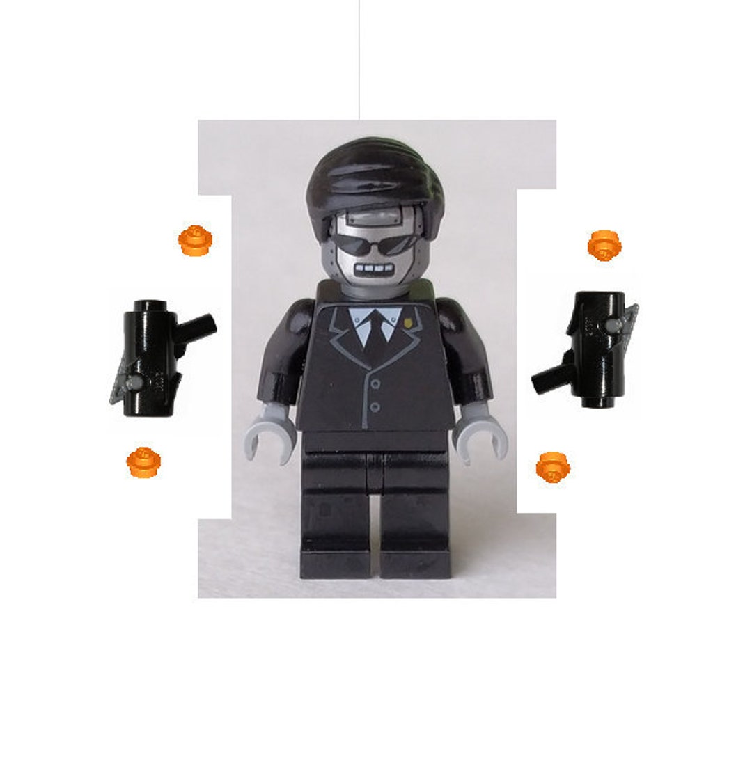 Lego MINIFIGURE Body Guard Executron Robot Suit Black Hair Etsy