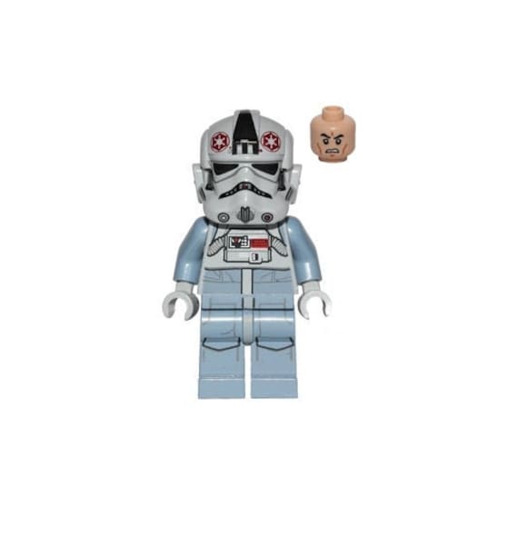 Lego Star Wars MINIFIGURE AT-AT Driver Dark Red Imperial Logo, Grimacing 
