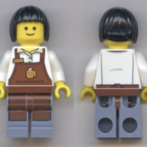 Lego MINIFIGURE Coffee Shop Female Girl Women Barista without Gray Shading at Sides