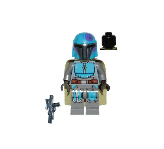 Lego MINIFIGURE Mandalorian Tribe Warrior Male, Olive Green Cape, Dark  Azure Helmet /w Blaster - Main Image