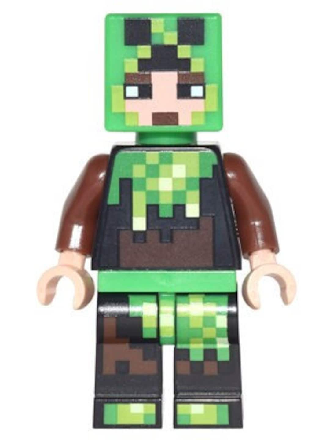 Lego Minifigures Minecraft Skin Pixelated, Bright Green and