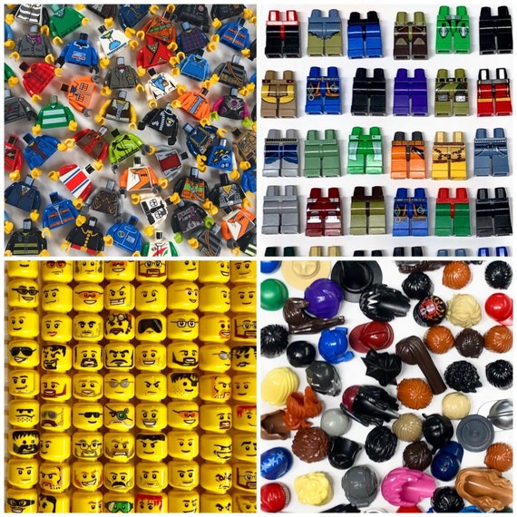 LEGO LOT OF 20 MINIFIGURE HEAD PIECES RANDOM GRAB BAG PEOPLE CASTLE TOWN FACES