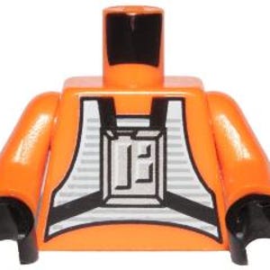 Lego Torso SW Rebel Pilot Pattern / Arme orange / Hände schwarz