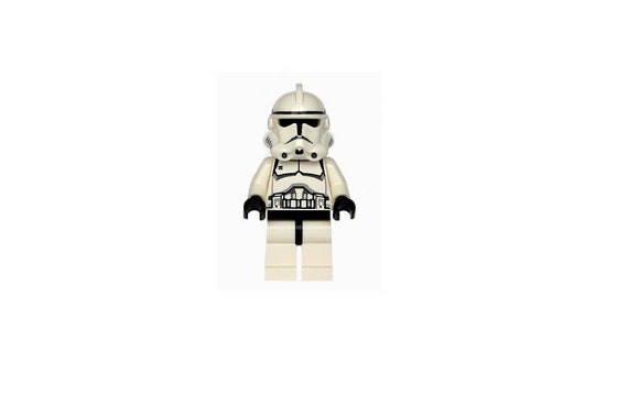 LEGO Star Wars: White Ep 3 Clone Trooper Minifigure (Phase 2) with Blaster  Blue