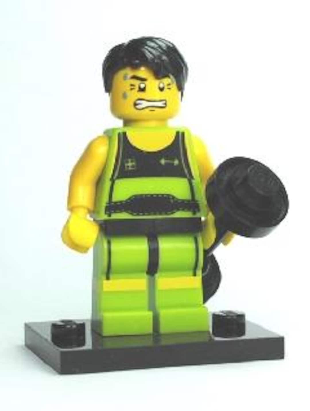 Lego MINIFIGURE Beefy Weightlifter, Series 2 (complete Set With Stand ...