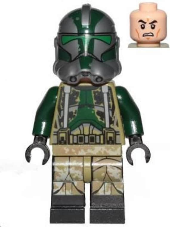 Lego Star Wars MINIFIGURE Clone Trooper Commander Gree 41st Elite Corps phase 2 Kashyyyk Camouflage Dark Tan Markings on Legs Scowl Etsy UK