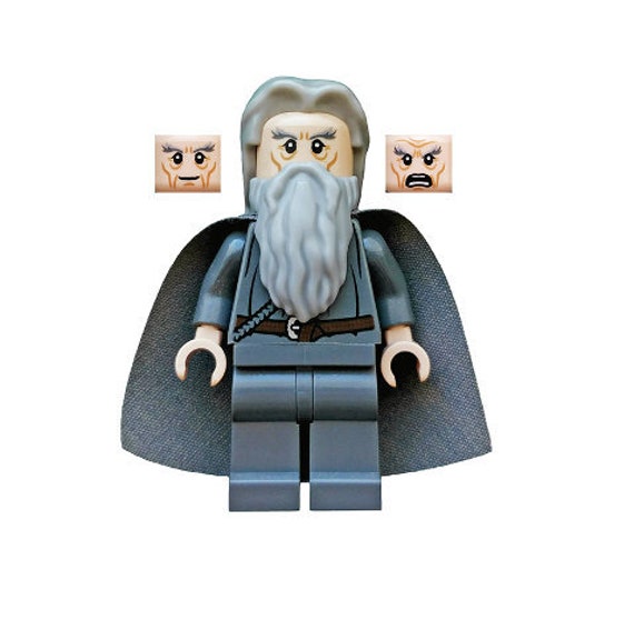 Lego MINIFIGURE Hobbit Lord of the Rings Gandalf the Grey Hair and Cape
