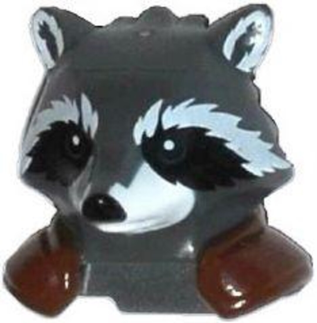 Lego Minifigure, Head, Modified Raccoon With Reddish Brown Shoulder ...