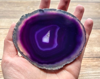 Purple Agate Slice - Geode Slab for Sale Craft Supply Mineral Specimen Rocks and Crystals Agate Art Home Decor