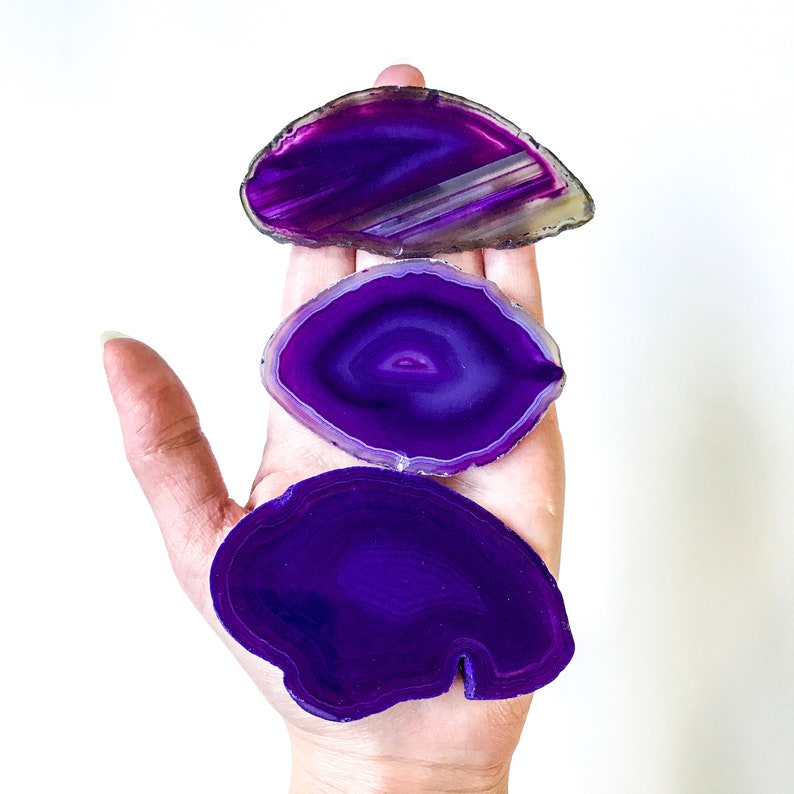 Purple Agate Place Cards 2.5-3.5 Blank Geode Wedding Crystals Placecards Bulk Agate Slices Wholesale geodes wholesale agate