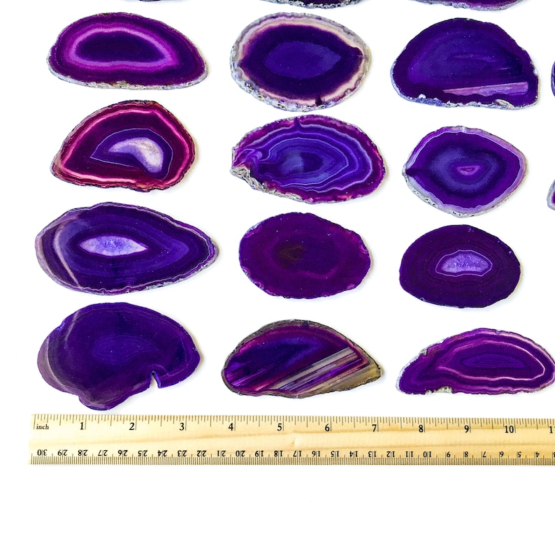 Purple Agate Place Cards 2.5-3.5 Blank Geode Wedding Crystals Placecards Bulk Agate Slices Wholesale geodes wholesale agate