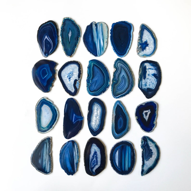 Blue Agate Place Cards Geode 2.53.5 Blank Wedding Crystals Placecards Bulk Slices Wholesale image 5