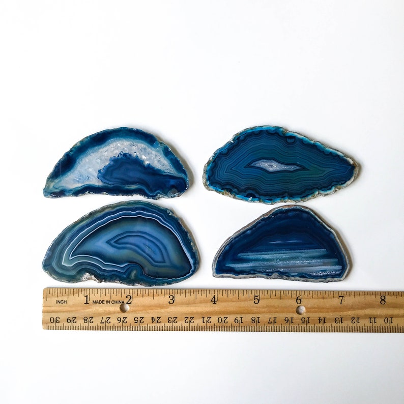 Blue Agate Place Cards Geode 2.53.5 Blank Wedding Crystals Placecards Bulk Slices Wholesale image 6