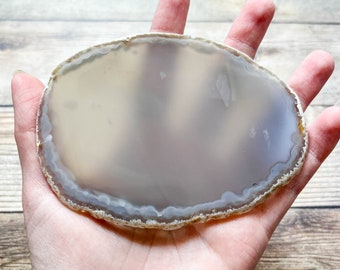 Natural Agate Slice - Natural Earth Tone Mineral Specimen Rocks and Crystals - Agate Slice Supply Natural Geode Slice