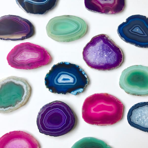 Agate Slices 2"-2.5" - Bulk Geode Place Cards Craft Pieces for Sale Wholesale to the Public