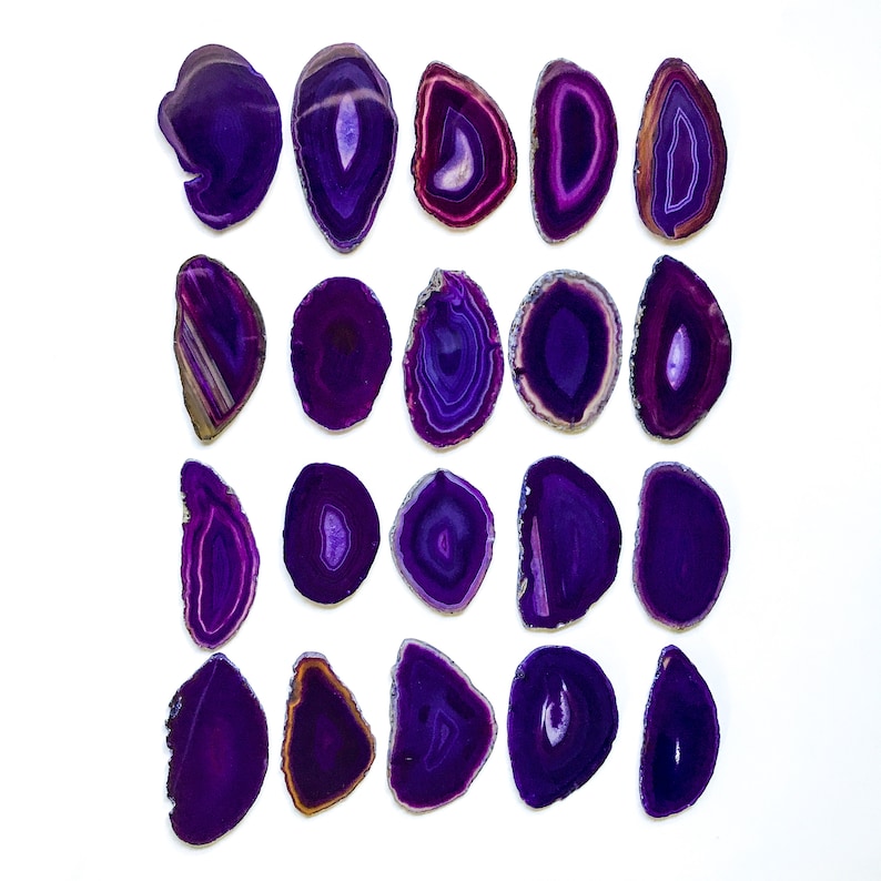 Purple Agate Place Cards 2.5-3.5 Blank Geode Wedding Crystals Placecards Bulk Agate Slices Wholesale geodes wholesale agate