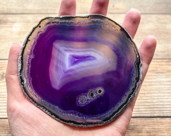 Purple Agate Slice - Geode Slab for Sale Craft Supply Mineral Specimen Rocks and Crystals Agate Art Home Decor